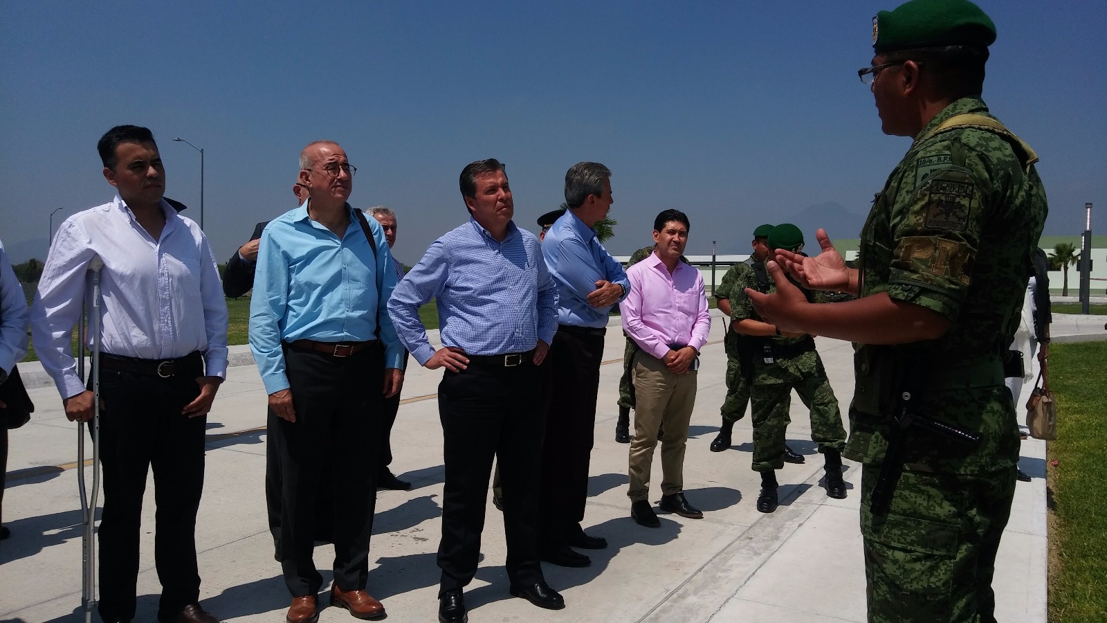 La base similar construida en el municipio de Apodaca, Nuevo León, fue visitada el viernes por autoridades estatales.