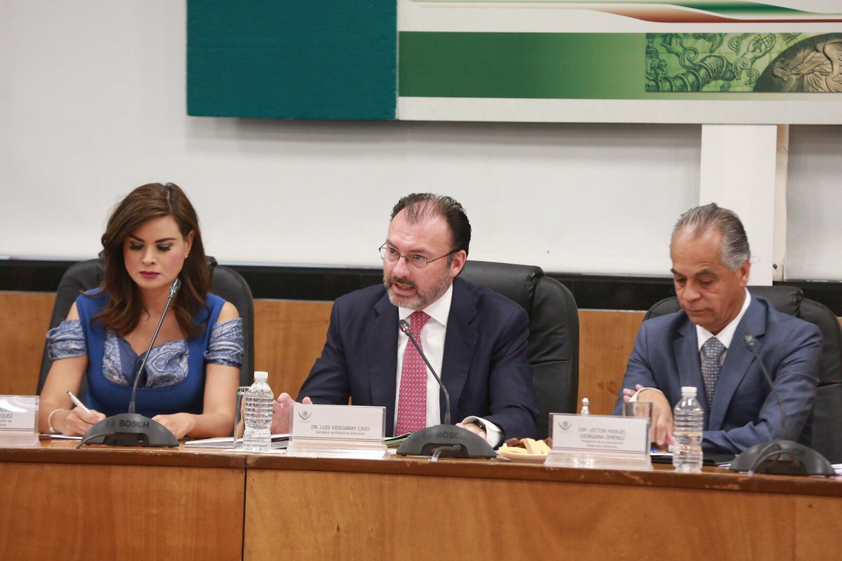 El canciller Luis Videgaray durante su comparecencia en la Cámara de Diputados.