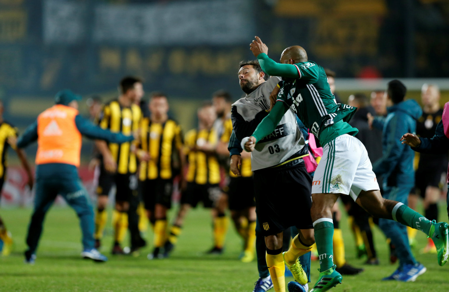 Partido entre Palmeiras y Peñarol que terminó en pelea