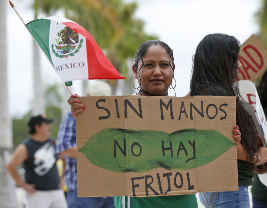 La marcha de migrantes contra las políticas de Trump.