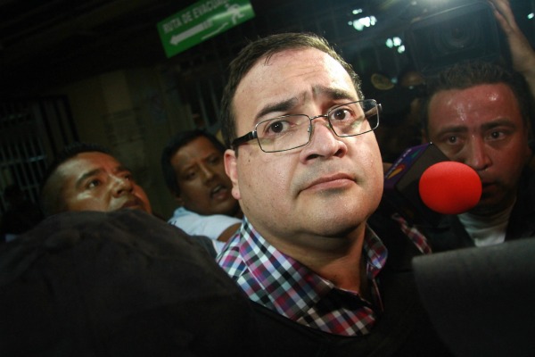 Javier Duarte, ex gobernador de Veracruz, durante su comparecencia ante un juez en el Palacio de Justicia de Guatemala. 