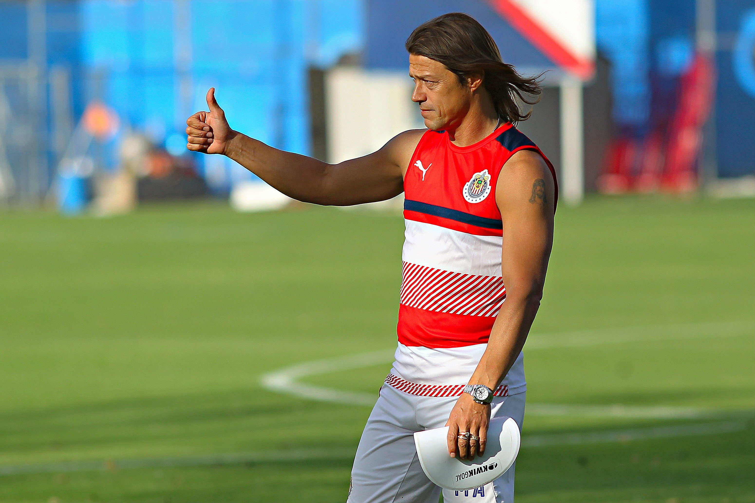 Matías Almeyda en un entrenamiento de las Chivas