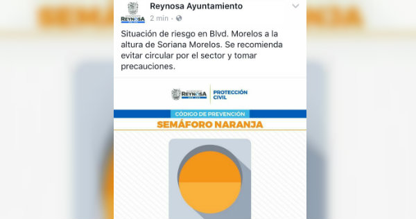 Se reactiva semáforo naranja en Reynosa.