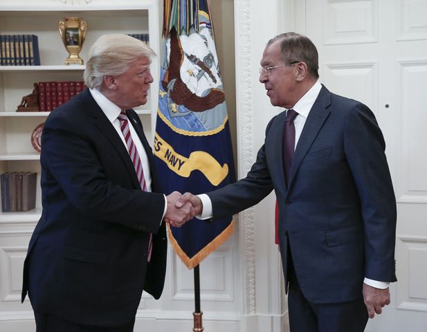 Donald Trump y Serguei Lavrov se reunieron ayer en la Casa Blanca.