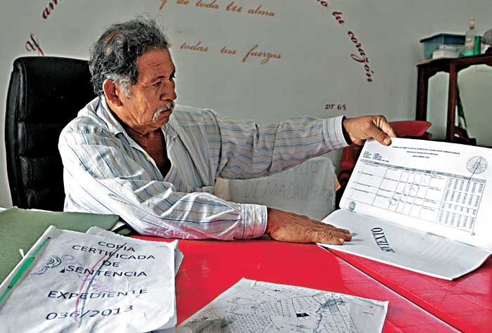 Pedro Celestino May Can fue encarcelado durante cuatro meses por el despojo de sus propias tierras.