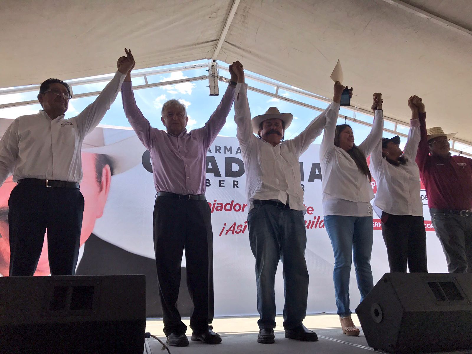 Andrés Manuel López Obrador acompañó al candidato de Morena a la gubernatura de Coahuila.