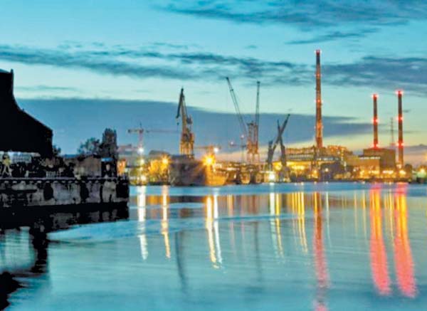 Plataforma de extracción en Yangchan, China.