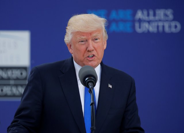 El presidente de Estados Unidos, Donald Trump, ante la OTAN.