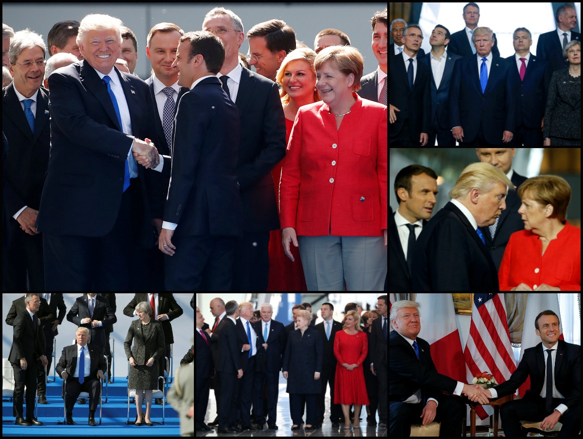El presidente Trump en su reunión con los líderes europeos.