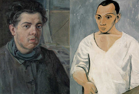 'Autorretratos Diego Rivera y Pablo Picasso'
