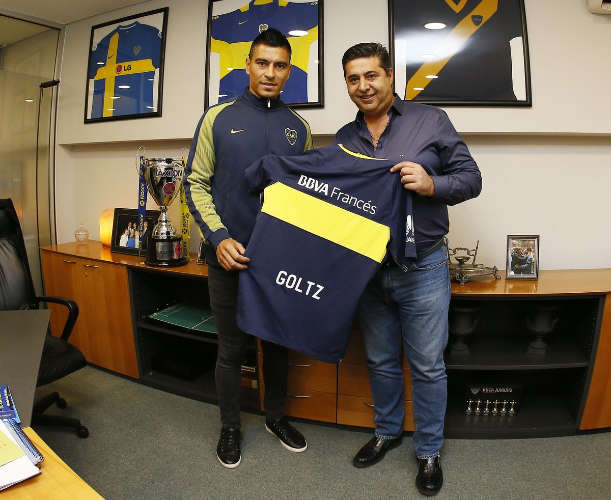 Paolo Goltz con los colores de Boca Juniors 