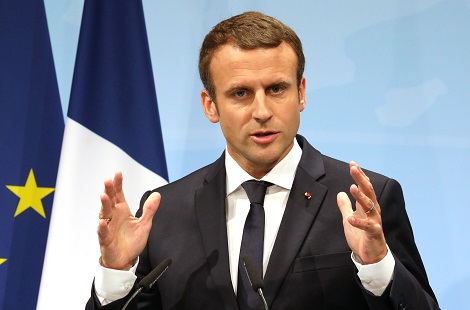 El presidente francés, Emmanuel Macron, participó en ñ