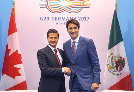 Peña Nieto se reunió este sábado con Justin Trudeau.
