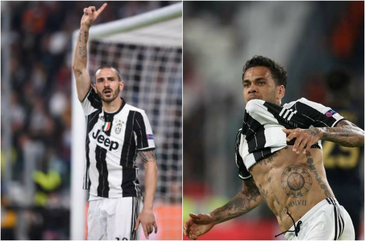 Leonardo Bonucci y Dani Alves