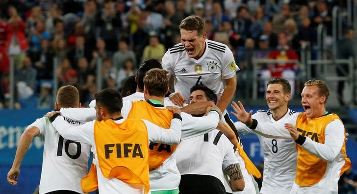 Alemania festejando después de ganar la Final de Copa Confederaciones 2017