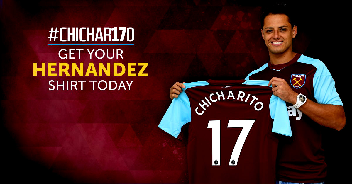 Javier Hernández usará el 17 con el West Ham United