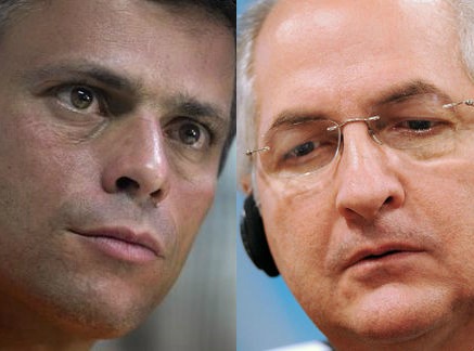 Los líderes de la oposición venezolana, Leopoldo López y Antonio Ledezma. 
