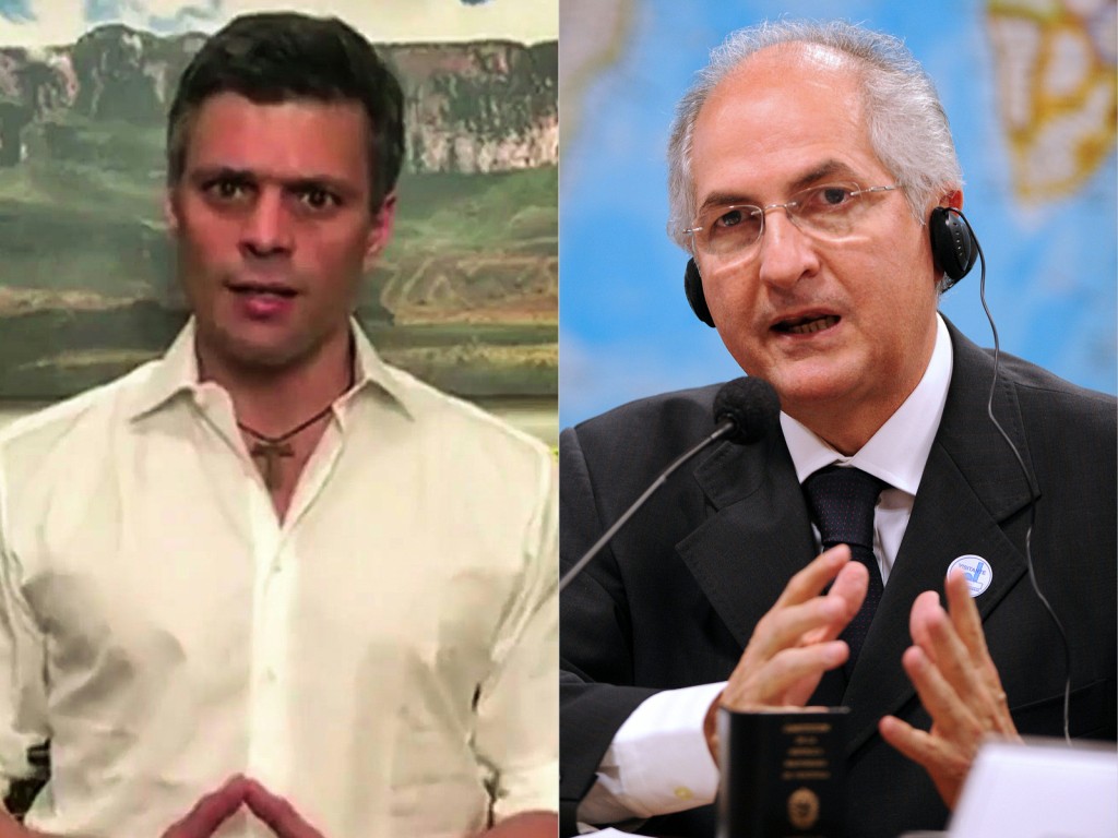 Los líderes de la oposición venezolana, Leopoldo López y Antonio Ledezma. 