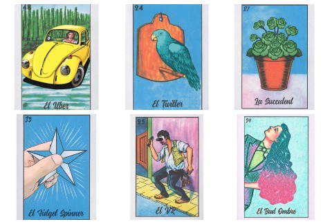 La lotería está compuesta por varias tarjetas con situaciones típicas de los millennial. 