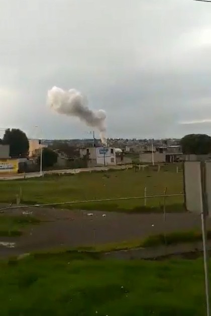 Así fue captada la explosión desde el Circuito Exterior Mexiquense.