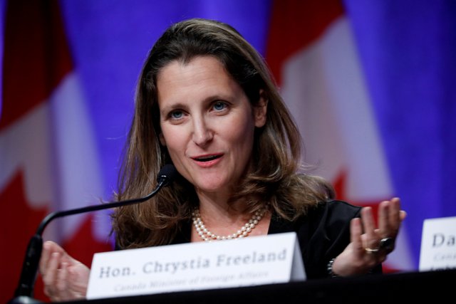 Chrystia Freeland, canciller de Canadá.