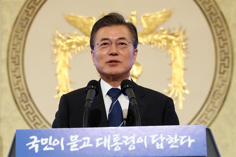 El presidente surcoreano Moon Jae-In dijo que impedirá a toda costa una guerra.