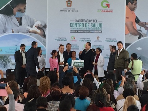 Durante el evento en el municipio de Ecatepec. 