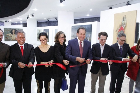Durante la inauguración de la muestra. 