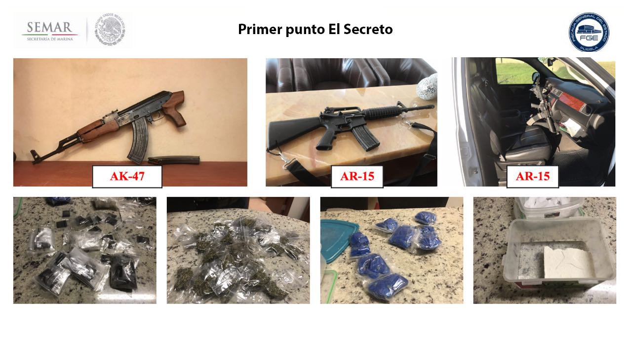 El armamento fue puesto a disposición de la Fiscalía General del Estado.