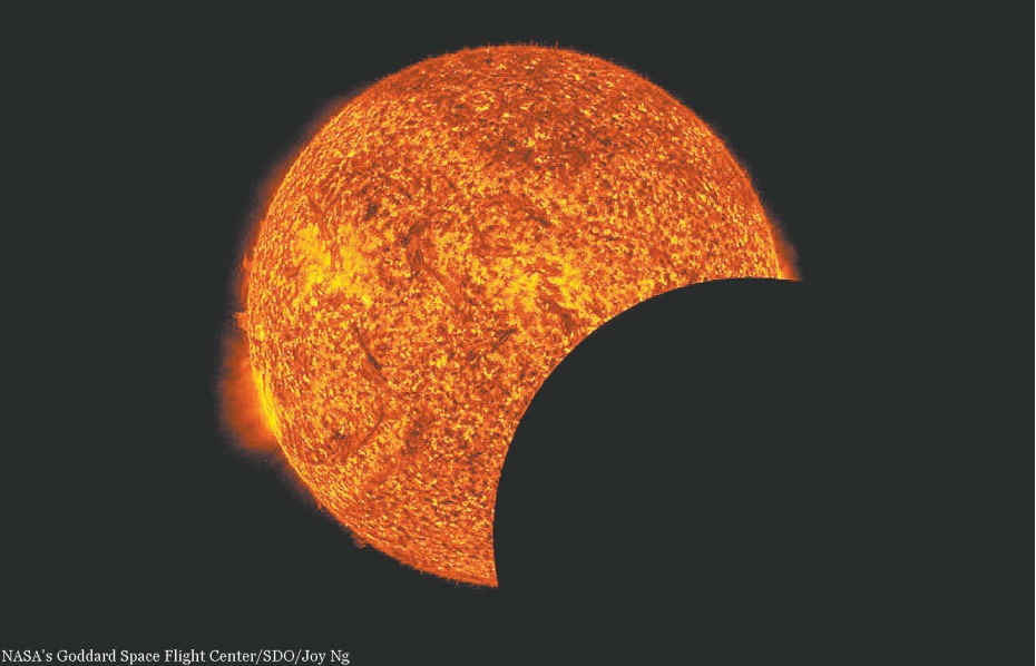 La foto es de un eclipse anterior, realizado por el Observatorio de la dinámica solar SDO de la NASA.