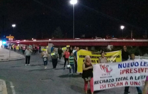 La manifestación concluyó en el Palacio de Gobierno.