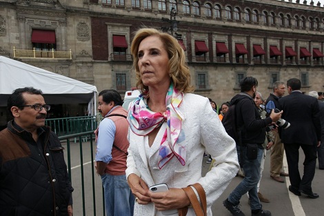 María Elena Morera es de las primeras en llegar a Palacio Nacional.