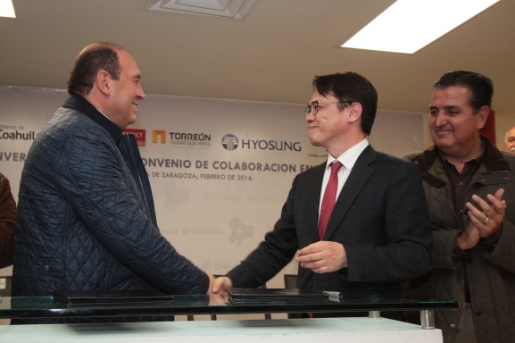La empresa que se inaugurará en Torreón es Hyosung Group Global Safety Textiles, con 800 nuevos empleos.