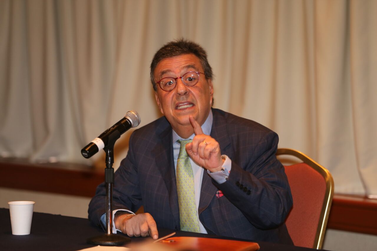 Fernando Gómez Mont, abogado de OHL, en la conferencia sobre el caso contra Infraiber