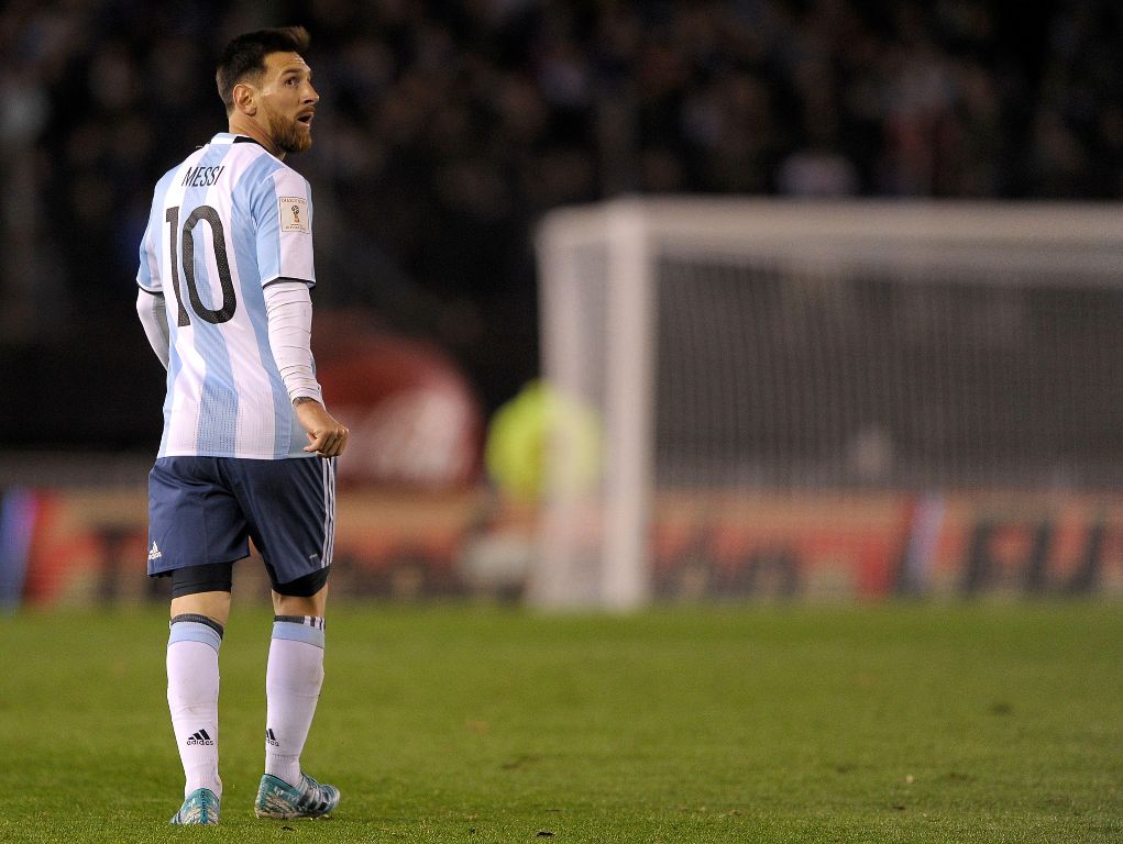 Messi en el duelo ante Venezuela 