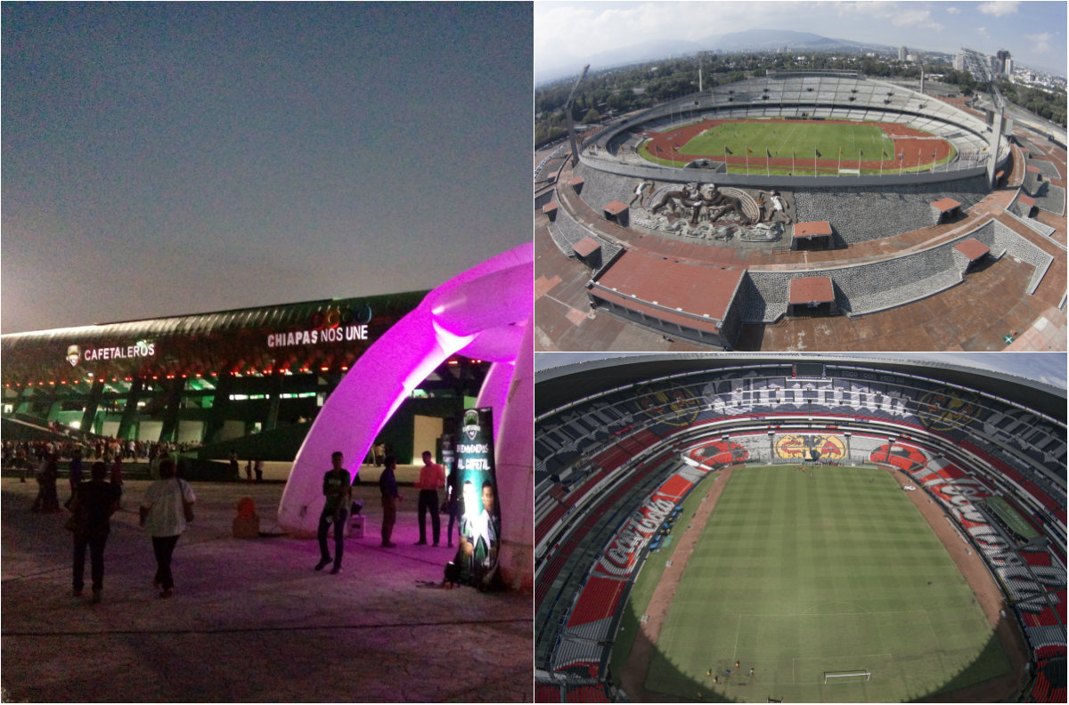 Estadios: Olímpico de Tapachula, Olímpico Universitario y Azteca 