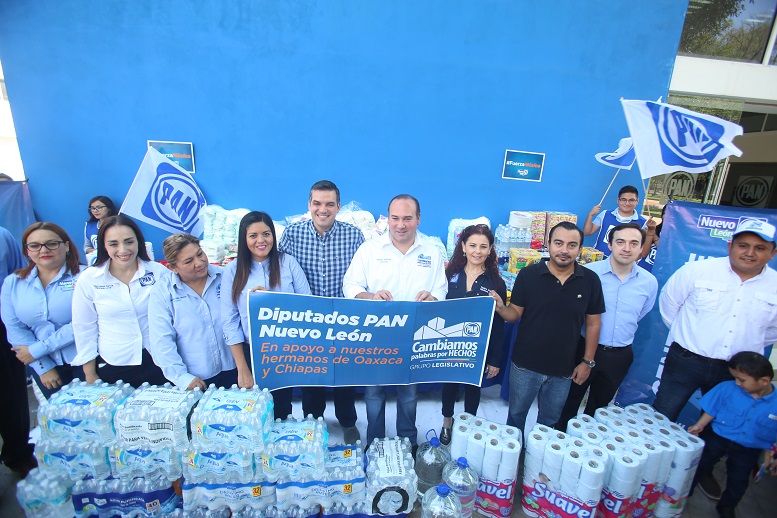 Presentación de centros de acopio para damnificados por desastres naturales.