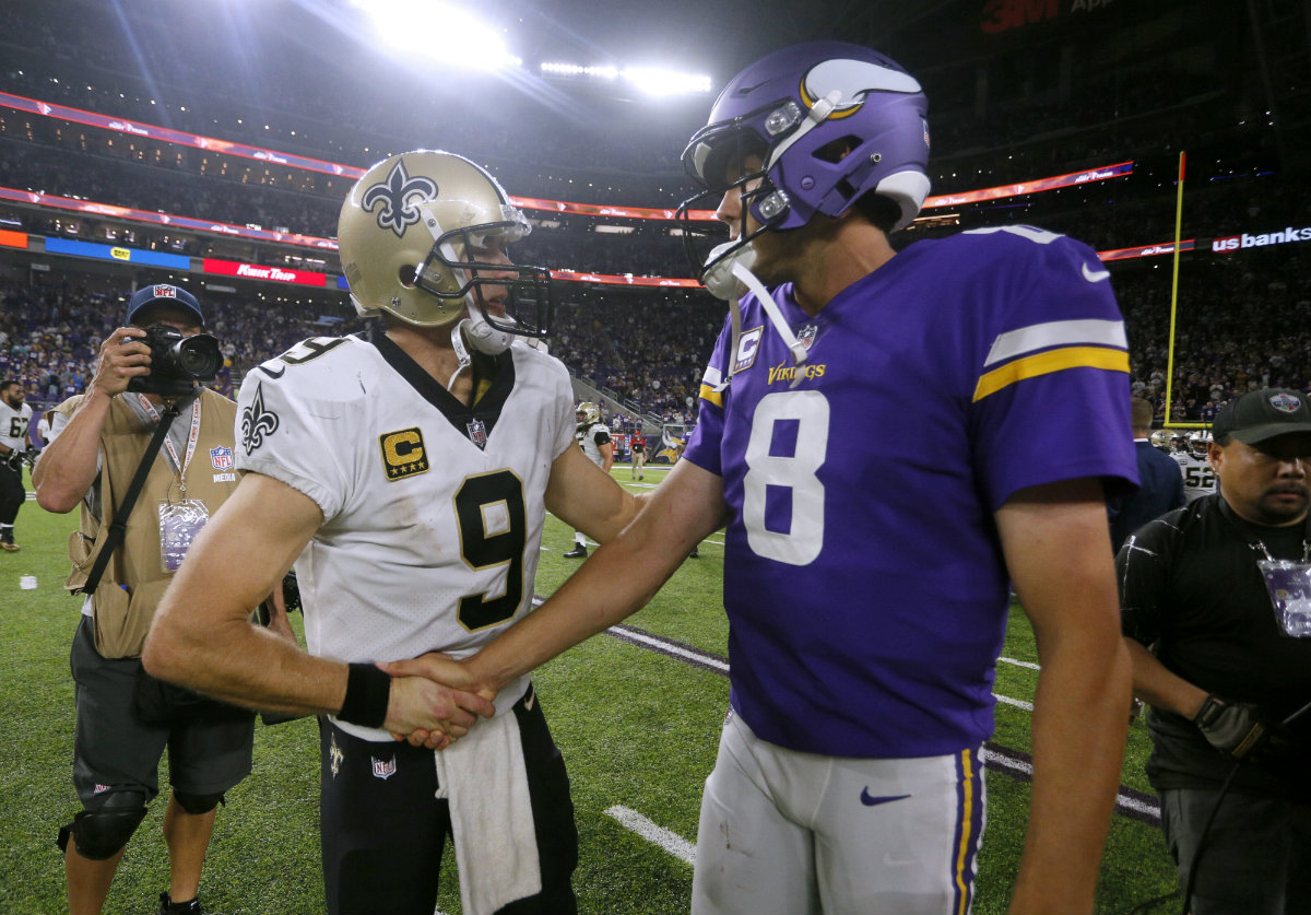 Drew Brees y Sam Bradford