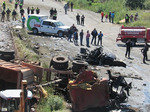 Escena del accidente. 