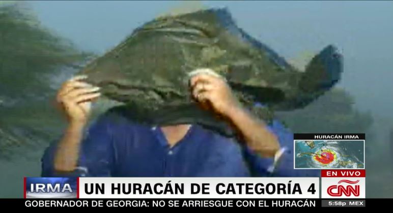 El corresponsal de CNN en Cuba, Patrick Oppman, permaneció estoico ante los vientos de 'Irma'.