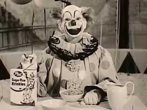 Un payaso que promocionaba un cereal en la década de los 60. 