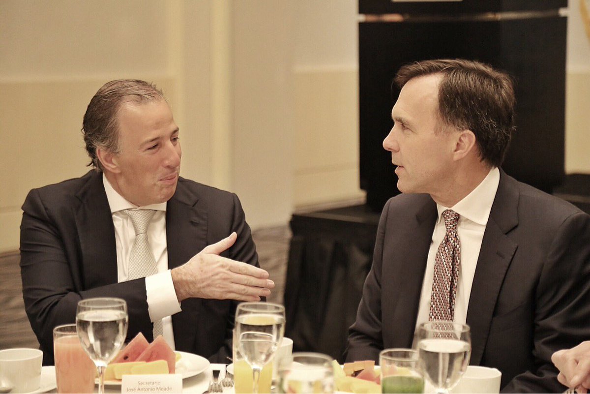 El secretario de Hacienda, José Antonio Meade, en reunión con el ministro de Finanzas de Canadá, Bill Morneau
