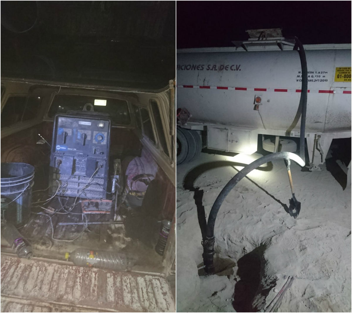 Tres detenidos cuando robaban combustible en Coahuila. 
