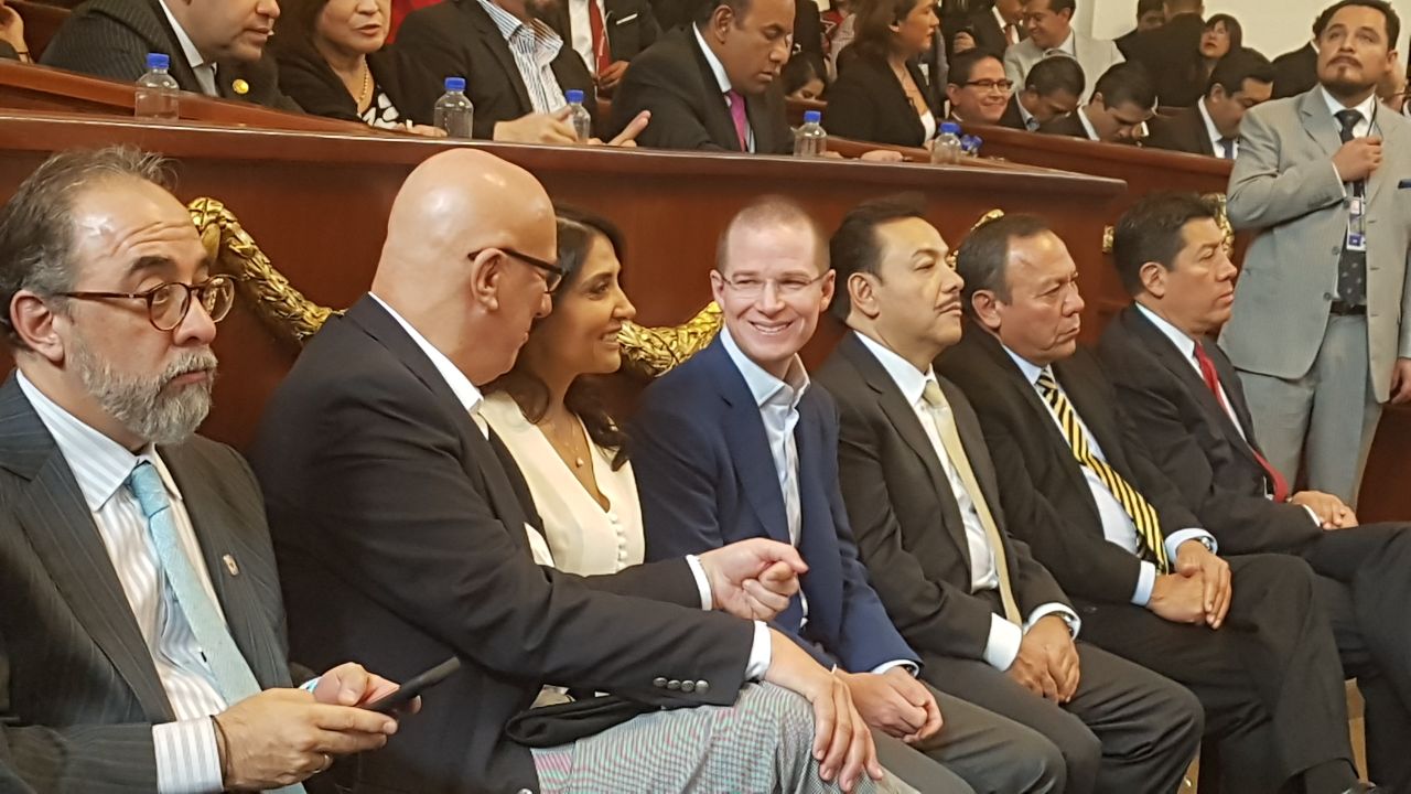 Anaya, Barrales y Dante Delgado mostraron su apoyo a Mancera durante su Quinto Informe de Gobierno.