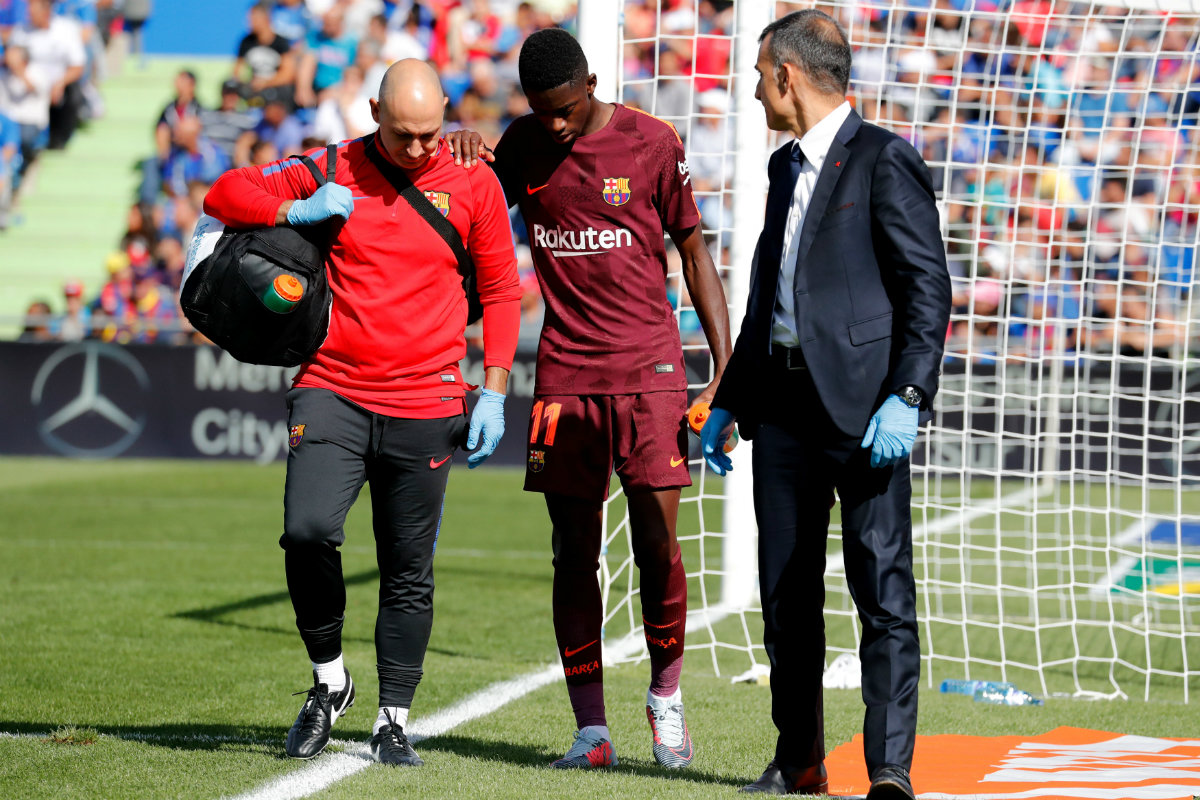 Dembéle se lesiona en el duelo ante el Getafe