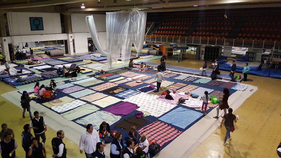 Deportivo Benito Juárez funcionando como albergue 