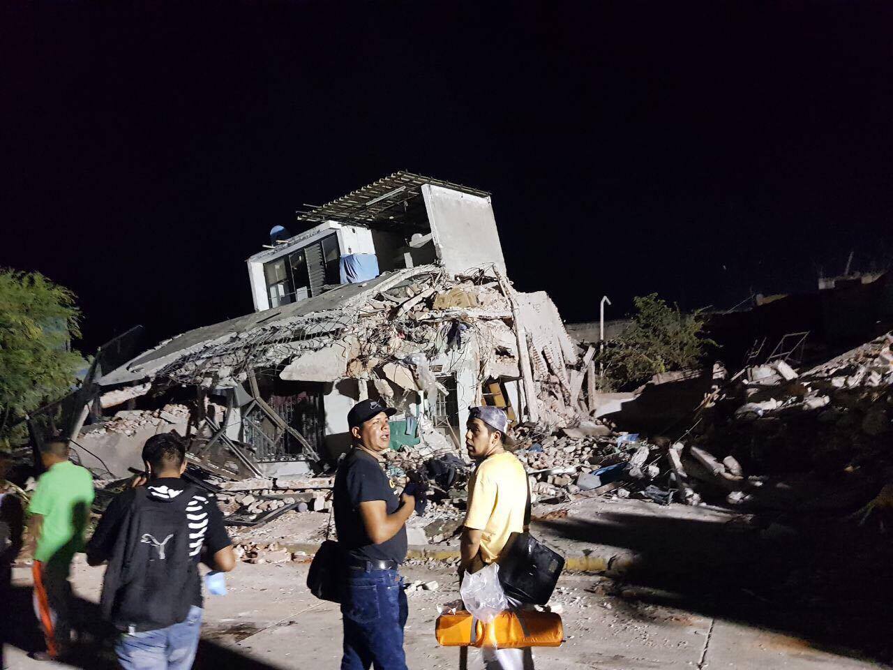 Una casa derrumbada en Jojutla, Morelos.