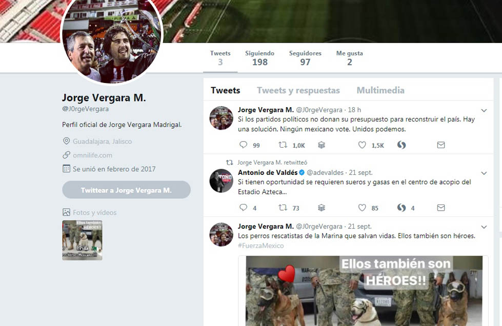 La cuenta falsa fue creada en febrero.