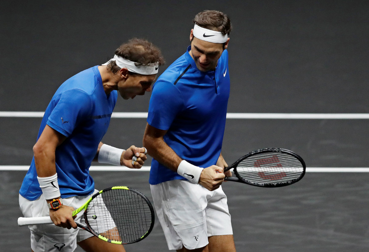 Rafael Nadal y Riger Federer jugaron por primera vez juntos en la Copa Laver