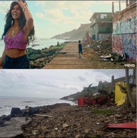 El cantante compartió una imagen del antes y el después del lugar.